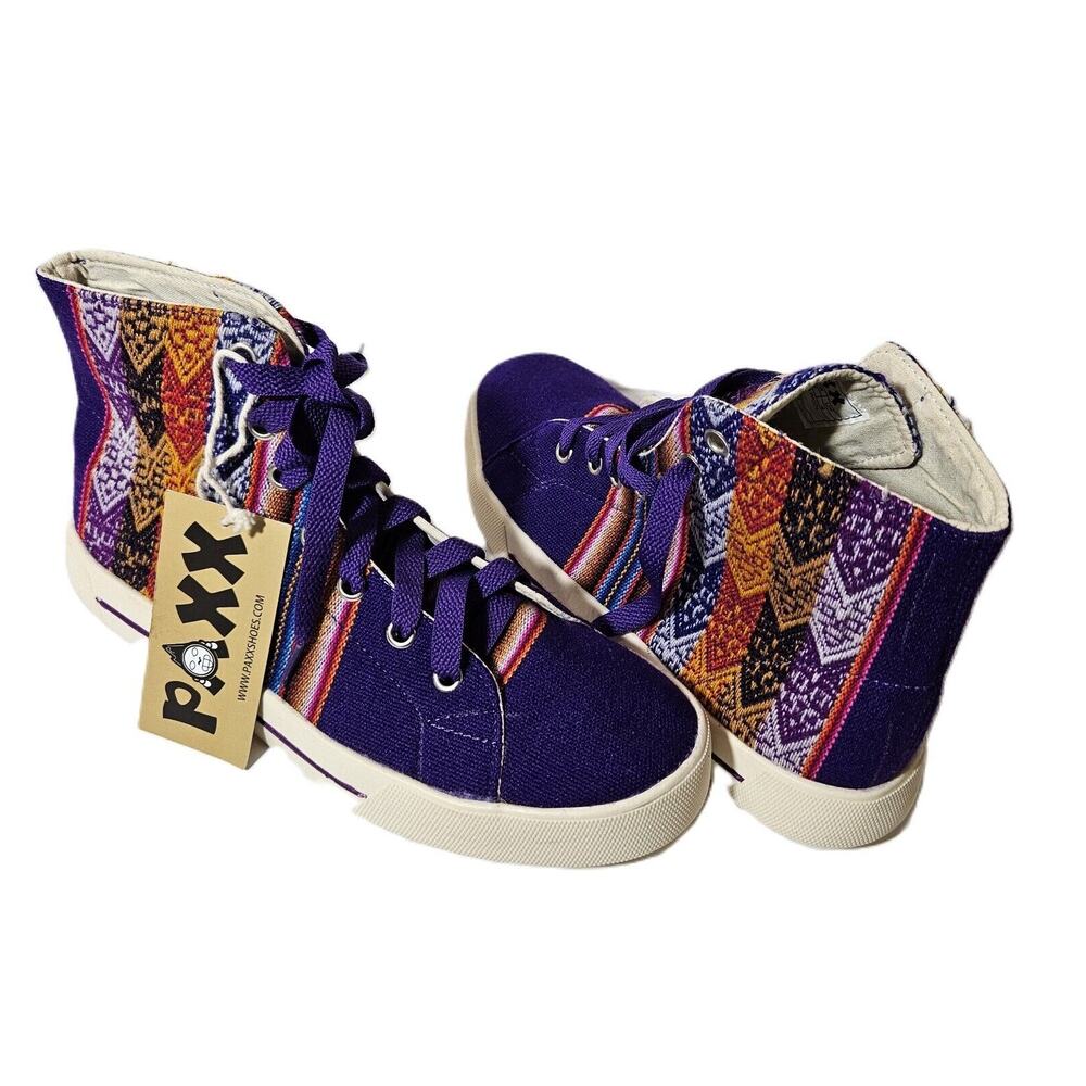 Hightop Womens Size 6 Paxxshoes Made in Peru Alpaca Wool South American Pattern